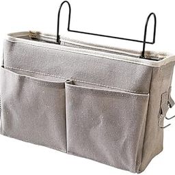 Cazuela Bed Organizer Hanging with Metal Hooks, Bedside Storage Caddy Bag Holder Bunk Bed Storage Pocket for Top Bunk Dormitory Bedside Storage for Books Phones Remote Control (Multicolor)-image-70