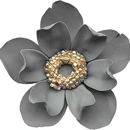 UJEAVETTE Ceramics Flower Decor 3D Floral Sculpture Sculpture for Wall Background 9cm Style C-image-66