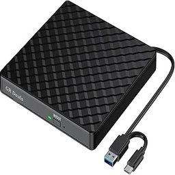 GR Deals Ultra Thin DVD Writer 8X, USB C & USB 3.0 Portable External DVD Drive CD/DVD +/-RW Optical Drive Burner Writer for for Laptop Desktop, PC, Note-Book, Mak, Windows 11/10/7. (Black)-13
