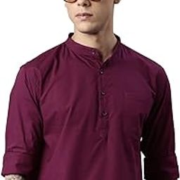 Cotton Solid Short Kurta for Men-image-56
