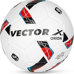 Vector X Orion TPU Machine Stitched Indoor/Outdoor Water-Resistant Football with SR Bladder, White-Red, Size 5, Suitable for Match and Training for Adults 15+ Years + Free Air Needle-image-12