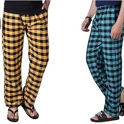 Comfortable and Stylish Cotton Check Pyjama for Men - Stay Cozy All Day Night! Pack of 2, (Free Size, Multicolor LDS11473)-image-26