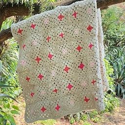 Maeri Handmade Crochet Sofa Throw | Granny Square AC Blanket | 50 x 60 Inches | 100% Soft Cotton Yarn | Boho Knitted Couch Cover for All Seasons | Lightweight & Breathable-image-31