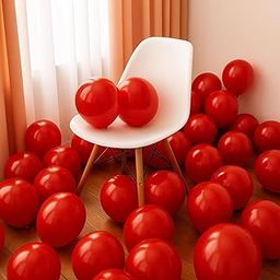Party Propz Red Metallic Balloons For Decoration - Set of 25 Pcs Red Balloon For Decoration Birthday | red balloons for Birthday | Anniversary Decorations Items (Latex)-11