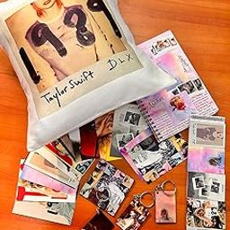 CRAFT MANIACS Cotton Taylor Swift 1989 Polaroid 16 * 16 Pillow Combo Set : Pillow, One Spiral Diary, Magnetic Bookmark Set, One Wooden Puzzle & 3 Keychains | Uber Cool Merch For Swifties-image-2