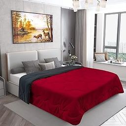 DREAM CARE Microfiber Reversible AC Comforter Double Bed | Winter Comforter| Blanket | Ultra Soft & Light Weight Quilt Duvet | 450 GSM | Dual Color (Dark Grey & Maroon)-picture-30