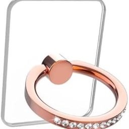 KolorFish Transparent Phone Ring Stand Holder Mobile Phone Ring Holder Finger Grip 360 Degree Rotation (Bling Rose Gold Square)-11