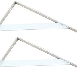 2-Piece Metal L Shaped Wall Shelf Bracket Rack Support 150x95x2mm White-picture-13