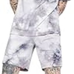 Unisex Night Dress || Tie-Dye Night Wear Set || Beach Wear Summer Wear Short Pajama Set || Sleepwear Loungewear T-Shirt & Shorts Combo (XX-Large, Black) LF-MT-1030&SH174-picture-35