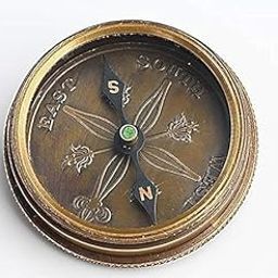 Vintage Brass Compass with Leather Case/J.R.R. Tolkien Directional Magnetic Compass for Navigation/Pocket Compass for Camping-picture-2