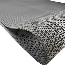 Viihaa™ Antislip 4 MM Rubber Door Mat for Bathroom,Swimming Pool,Bedroom,Offices,Outdoors | Snake Design Waterproof Entrance Bath Floor Shower Mat,Carpet,Rug,Zig-Zag Jaali Rain Mat(Grey,2x5 Feet,1Pcs)-image-0