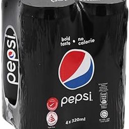 PepsiCo Cola Flavor Chefsneed Pepsi Black 320Ml, Pack Of 4 Cans (Imported Product), Vegetarian-26