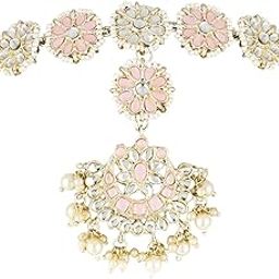 Gold Plated Traditional Floral Kundan Pearl Studded Rajasthani Sheeshphool Matha Patti/Sheeshpatti for Women (T2066)-image-21