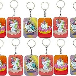 TERA 13 Cartoon Coin Box for Girls & Boys, Storage for Kids, Jewellery Mini Tin With Keychain, Kanjak Return Gift, Steel Pouch (Unicorn 12 Pcs)-image-76