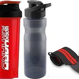 Combo Gym Shaker with Wrist Band and Sipper Bottle for Gym & Fitness Kit|Gym Shaker|Water Bottle|Workout Bottle|Wrist Wrap|Gym Hand Band for Men & Women-image-79