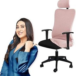 HOKIPO Office Chair Cover with Headrest Cover Stretchable Computer Desk Rotating Boss Chair Seat Covers Jacquard Slipcover Protector (PNK-AR5009)-image-45