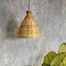 Handwoven Hanging Bamboo Cane Lamp| Bamboo Pendant Lampshade for Interior Decor - (Set of 1) (Without Wire & Bulb Holder)-image-11