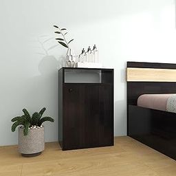 DF2H Bedside Table | 1 Year Warranty | Contemporary & Slim Bedside Table, EMI, Side Table Nightstand Wenge Colour (Melamine Finish)-picture-10