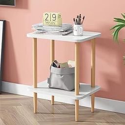 Bedside Table with Storage Shelf and Drawers, Small Side Table for Living Room, Bedroom, Dining Room, Entryway, Kitchen, Bathroom-picture-22