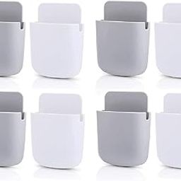 PARIDHI Wall Mounted Storage Box Remote Storage Organizer Case for Air Conditioner TV Mobile Phone Plug Holder Stand Rack Phone Charger Plug Holder (Pack of 8 Pcs)-27