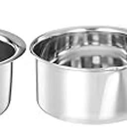 Amazon Brand - Solimo - 2 Pcs Stainless Steel Cookware Set - (Tope 18 cm, Sauce 14 cm) 2500 Liter-16