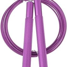 Calandis Adjustable Skipping Jump Rope Wooden Handle Rope Fitness Equipment Purple-picture-29