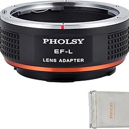 PHOLSY Lens Mount Adapter EOS-L Manual Focus Compatible with Canon EOS EF EF-S Lens to Leica L Mount Camera Body Compatible with Leica SL2, SL2-S, CL, TL2, Lumix S5, S1, BS1H, Sigma fp, fp L, EF to L-10