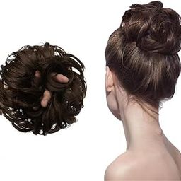 TEMPERIA Hair Accessories For Women Stylish - Artificial Fake Donuts Maker Scrunchies Messy Bun Hair Extension - Juda Hair Buns With Elastic Rubber band - Natural Brown-image-65