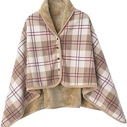 ARTISOUL® Poncho Blanket Cozy for Women Wearable Blanket for Home Bed Gift for Grandma Camel 80X130Cm | Bedding | Blankets & Throws-image-6