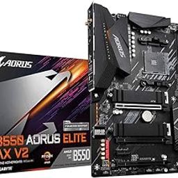 GIGABYTE AMD B550 AORUS Elite AX V2 ATX Motherboard with 12+2 Phases Digital Twin Power Design, Enlarged Surface Heatsinks, Dual PCIe 4.0/3.0 x4 M.2 with Dual Thermal Guards, Front USB Type-C, DDR4-28