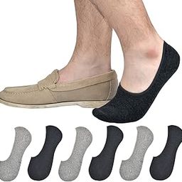 Mens Truly No Show Socks With Non Slip Grips,Cotton Low Cut Socks for Loafer Sneakers Boat Shoes-image-73