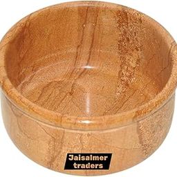 Yellow Stone Bowl | Handcrafted Natural Stone Serving Bowl | Elegant, Durable, Eco-Friendly Tableware | Perfect for Salads, Snacks, Desserts, Home & Gift Use 2.5inch-40