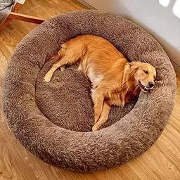 ZEXSAZONE Round Donut Pet Bed for Cats and Puppies Dogs, Cozy and Plush, Raised Bedside Support, Both Sides Use Like 2 in One, Washable, Sizes for Small, Medium, and Large Pets. (Coffee, Medium)-image-49