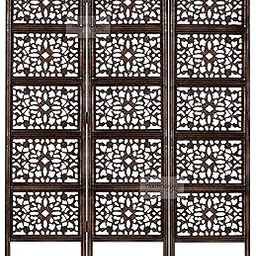 TRADITIONAL CRAFT Living Room Wooden Partition/Divider Wall for Living Room/Room Dividers and Partitions for Pooja Room, Mandir, Office, Kitchen, Hall. (6 Feet) (3 Panel with Stand)-image-94