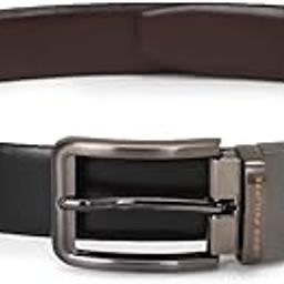 Men Solid Reversible Formal Italian Leather with Brush Gun Metal Buckle Belt-picture-12
