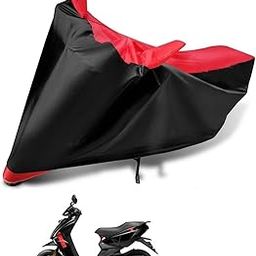 Auto Hub Water Resistant Bike Body Cover for Ather 450X - Black/Red-image-95