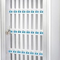 Calyrex Cell Phone Locker for Classroom, Gym & Office | Durable & Secure Cell Phone Box | Portable & Wall-Mounted Aluminum Organizer | 36-Slot Numbered Storage Box with Name Tags-image-1
