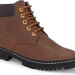 mens Casual Ankle-length Boots | Stylish and Durable Synthetic Leather With Lace Footwear for All-Day Comfort | Chelsea Solid High Top Regular Shoes | Perfect for Parties, Outdoor, Trekking , Office-image-41