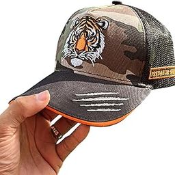 52 Degree FireStripe Tiger Trucker Cap – Predator Series, 3D Tiger Embroidery, Five-Panel Snapback, Premium Polyester & Breathable Mesh, Adjustable Fit, Made in India Black-image-7