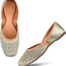 jm looks Ethnic Women's Soft with Double Padded Cushion Embroidered Ethnic Jutti-picture-27