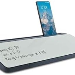 ALKOSIGN Desktop Organiser with Glass Writing Board, Phone Stand, Storage Box, Marker and Duster, Blue-15