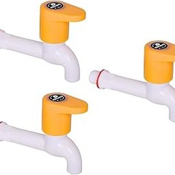 Nilsons Royal Yellow 3 Pc Long Body Bib Cock Tap Set | Plastic Long Body Water Tap for Bathroom, Kitchen, Garden, Wash Basin | Wall Mounted | Leakproof | Rust-Free | Unbreakable Body | ½ Inch Pipe Fit-image-26