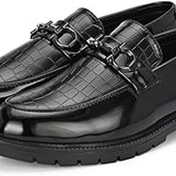 Croco Print Leather Slipon Loafers for Men | Chunky Sole Loafers-image-10