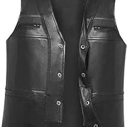 Waistcoat Utility Jacket Punk Mens PU Leather Vest for Sports Fishing Winter 3XL Black-picture-31