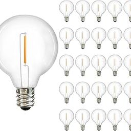 25 Pack G40 LED Bulbs Replacement, E12 Screw Base, Unbreakable LED Bulb, for Outdoor String Lights, 0.6W Dimmable Bulb, Warm White Bulb-13