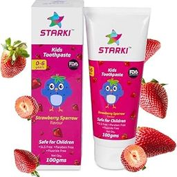 STARKI Kids Toothpaste 100g | Strawberry Sparrow Flavour Toothpaste for Teens 2 to 5 Years | Tooth Paste For Boy & Girl | No Chemicals, No Fluoride, No Toxin, No SLS, FDA Approved-picture-27