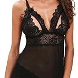 Women's Net Babydoll Nightwear with G-String (Black, Free Size)-44