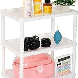 Storage Shelf Desktop Storage Rack Plastic Desk Shelves Cosmetic Sundries Organizer Storage Multifunctional Shelves (3 Layer)-26
