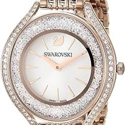Stainless Steel Women Crystalline Aura Analog Watch Champagne/Gold Toned White One Size-image-27