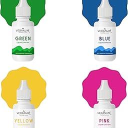 DIY Premium Liquid Colors for Soap Making, Bath Bombs, Bath Salts, Cosmetics, Skin Friendly Pigments, Pack of 4 (15 ml Each) Green, Blue, Yellow, Pink-31